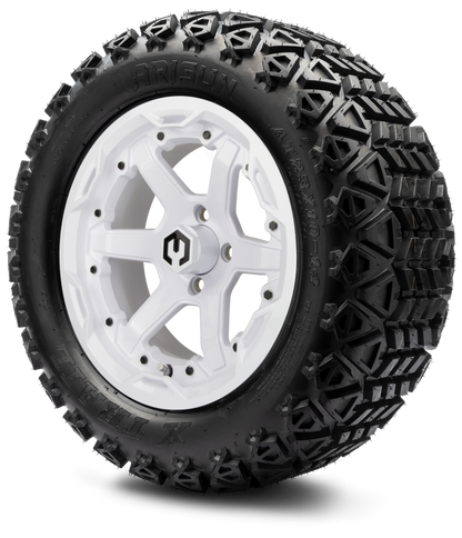MODZ® 14" Gladiator Glossy White Wheels & Off-Road Tires Combo