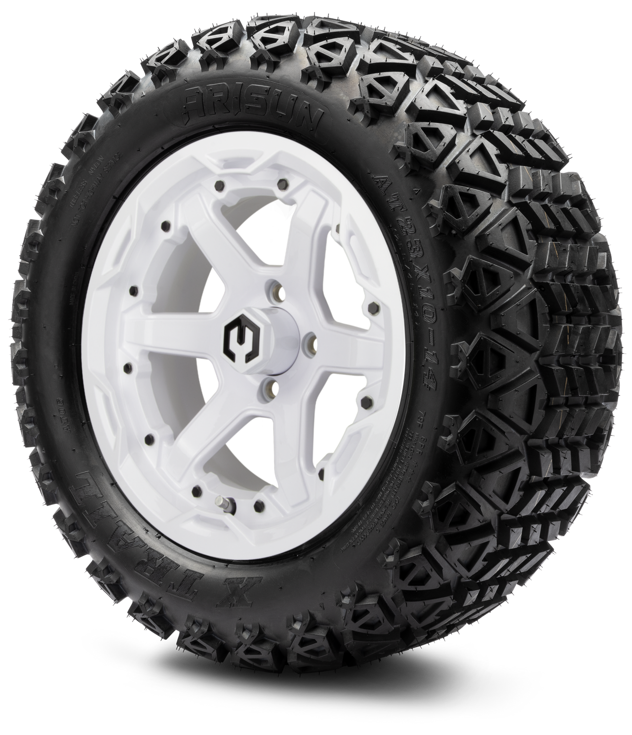 MODZ® 14" Gladiator Glossy White Wheels & Off-Road Tires Combo