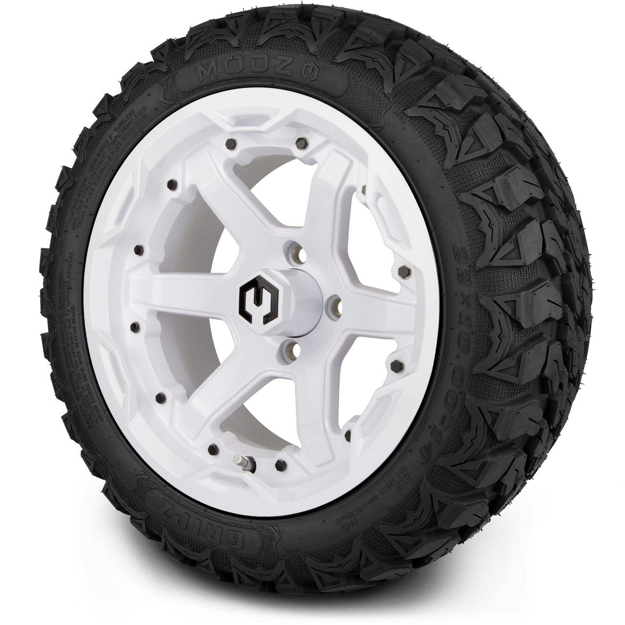 MODZ® 14" Gladiator Glossy White Wheels & Off-Road Tires Combo