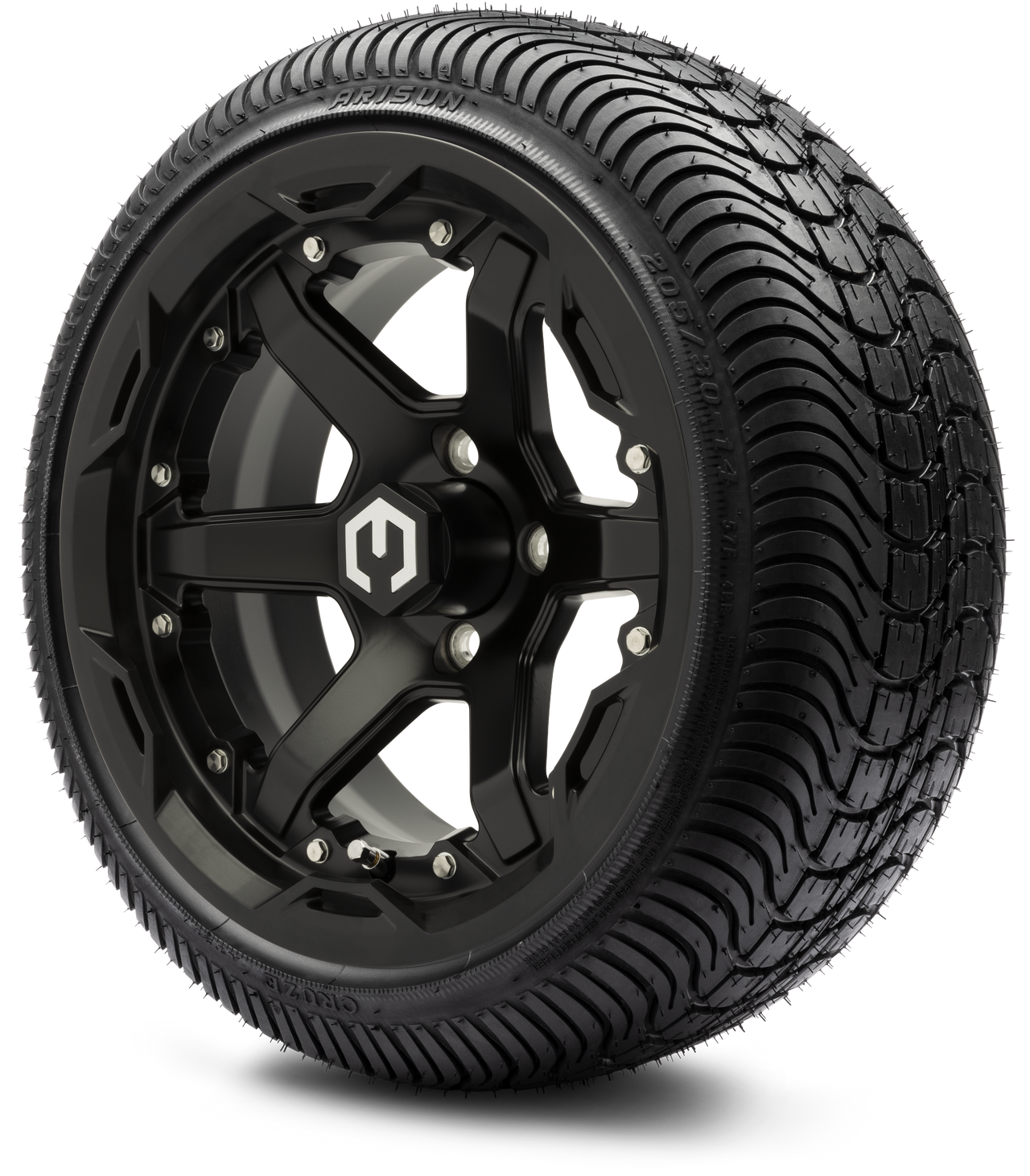 MODZ® 14" Gladiator Matte Black Wheels and Street Tires Combo