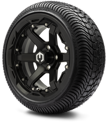 MODZ® 14" Gladiator Matte Black Wheels and Street Tires Combo