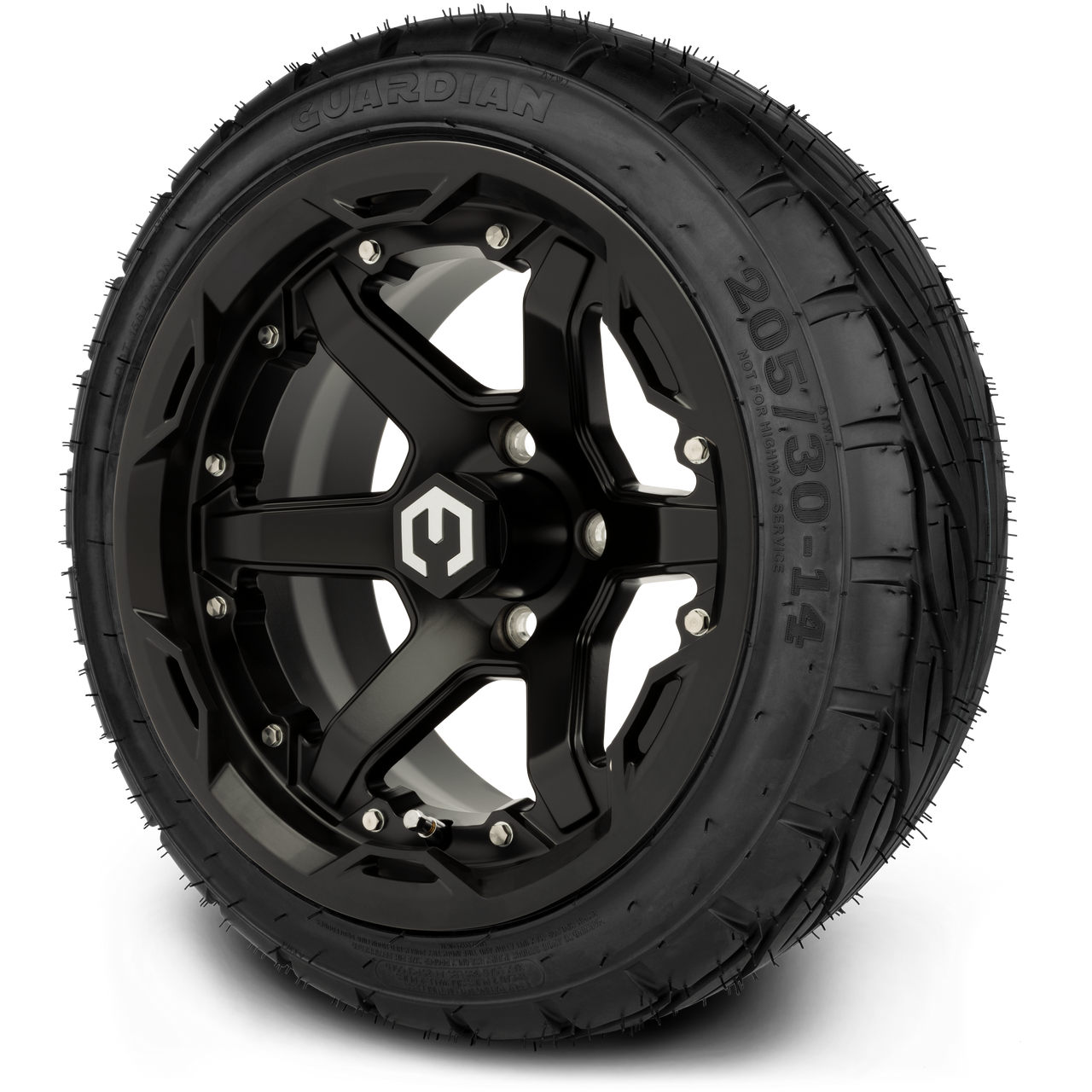 MODZ® 14" Gladiator Matte Black Wheels and Street Tires Combo