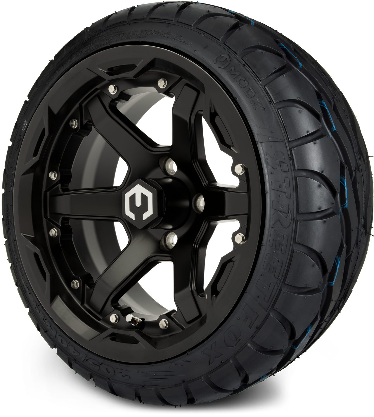MODZ® 14" Gladiator Matte Black Wheels and Street Tires Combo