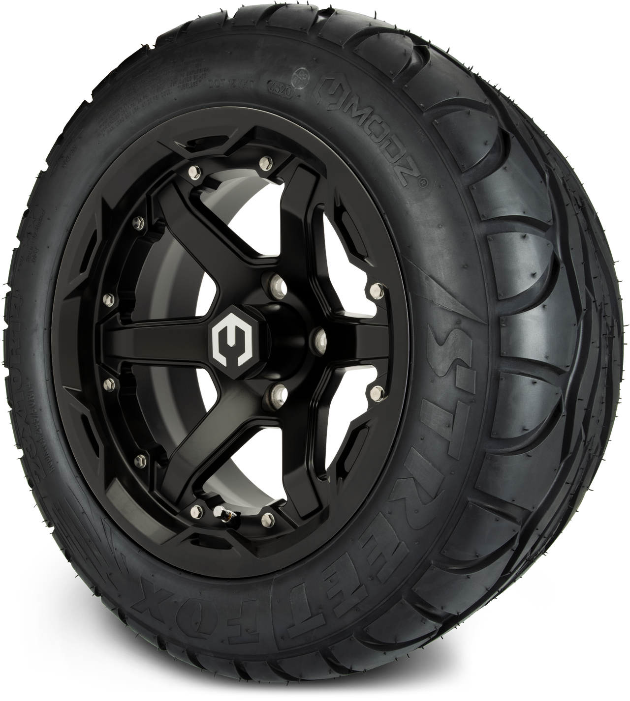 MODZ® 14" Gladiator Matte Black Wheels and Street Tires Combo