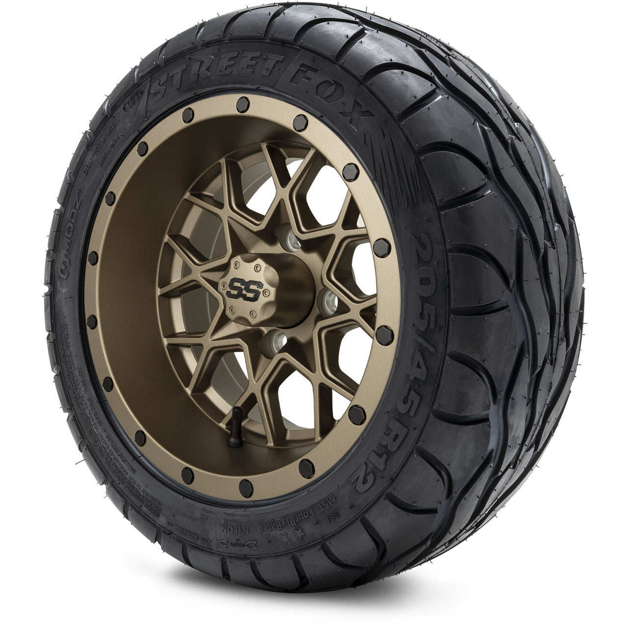 MODZ® 12" Vortex Matte Bronze Wheels & Street Tires Combo