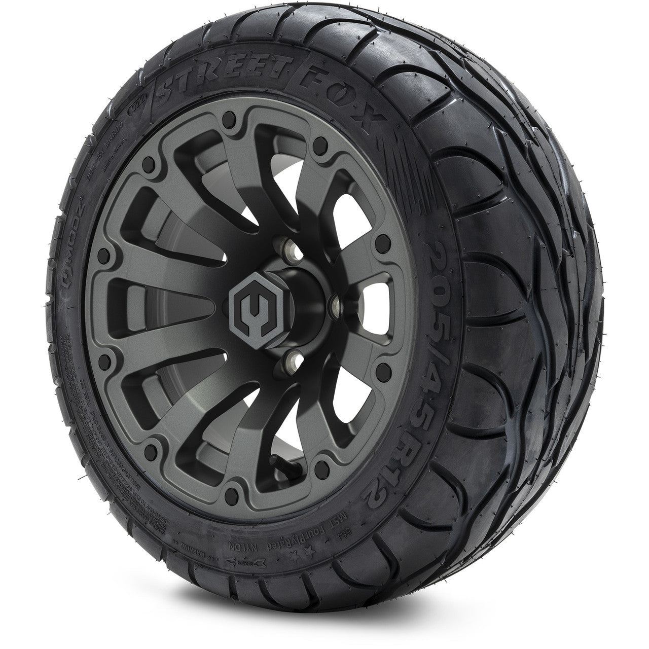 MODZ® 12" Bomber Matte Gunmetal Wheels & Street Tires Combo