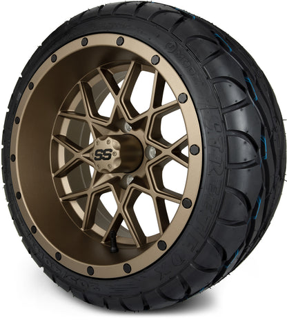 MODZ® 14" Vortex Matte Bronze Wheels & Street Tires Combo