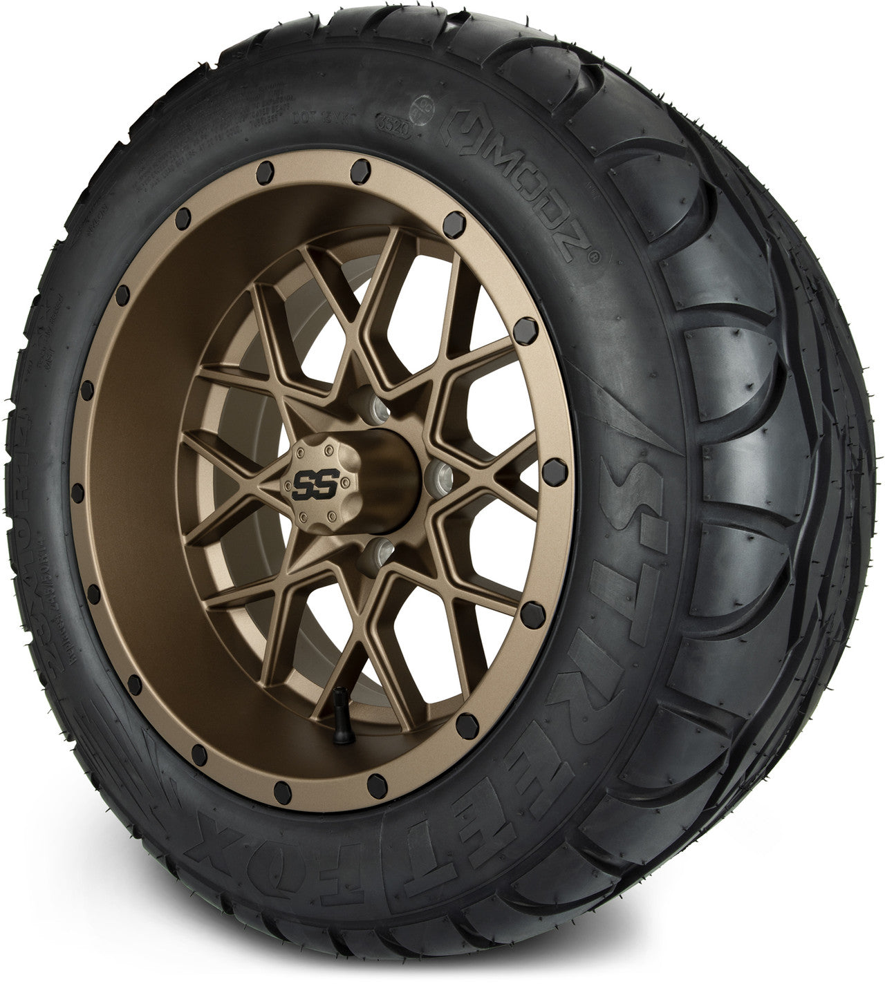 MODZ® 14" Vortex Matte Bronze Wheels & Street Tires Combo