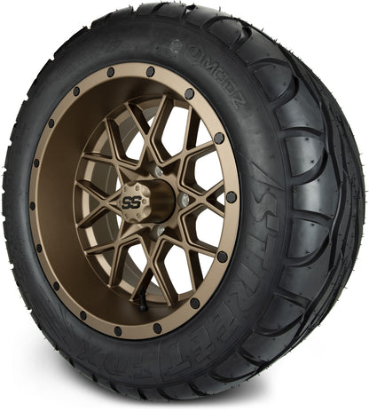 MODZ® 14" Vortex Matte Bronze Wheels & Street Tires Combo