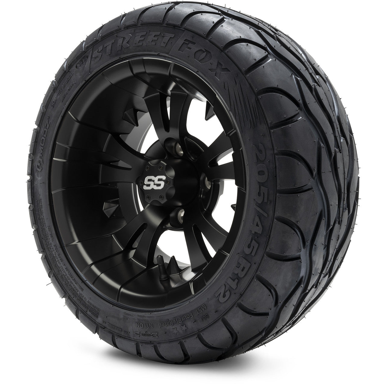 MODZ® 12" Vampire Matte Black Wheels & Street Tires Combo