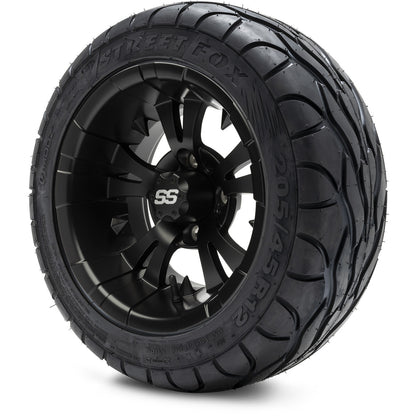 MODZ® 12" Vampire Matte Black Wheels & Street Tires Combo