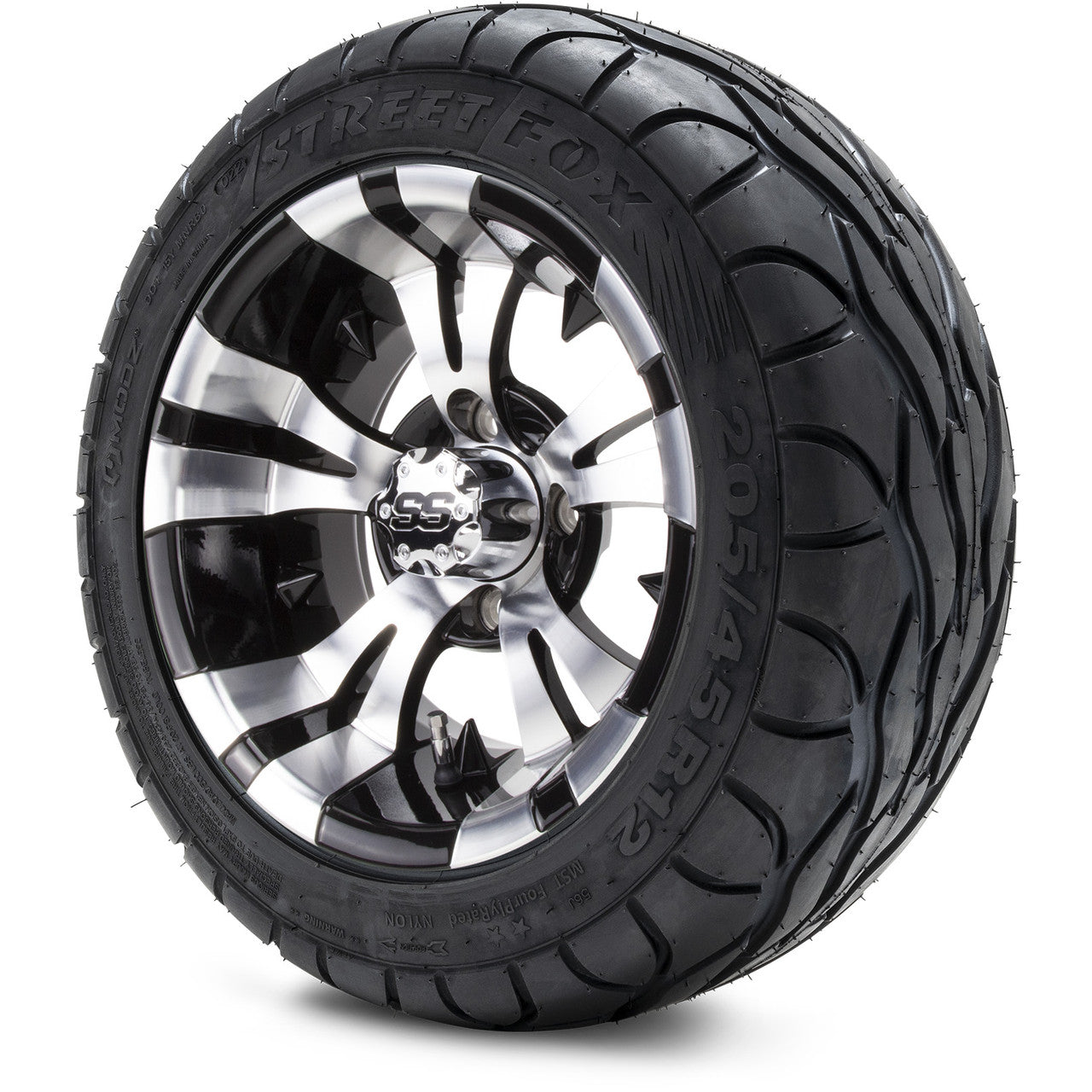 MODZ® 12" Vampire Machined Black Wheels & Street Tires Combo