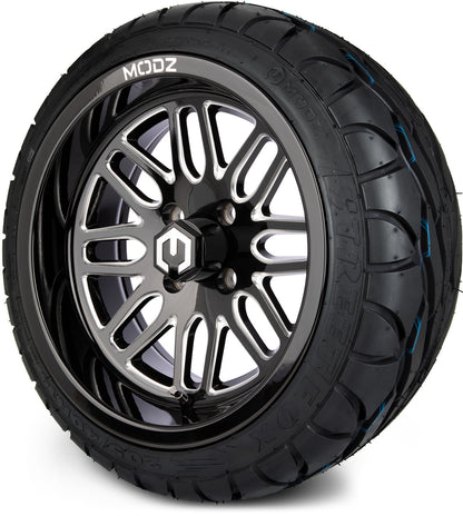 MODZ® 14" Mayhem Glossy Black with Ball Mill Wheels & Street Tires Combo