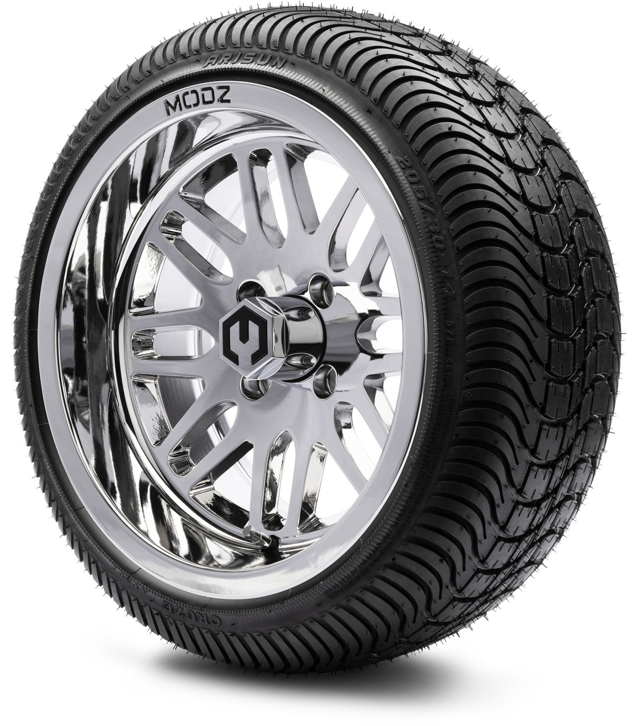 MODZ® 14" Mayhem Chrome Wheels & Street Tires Combo