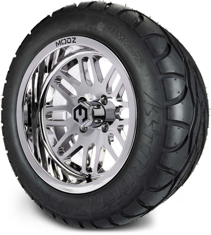 MODZ® 14" Mayhem Chrome Wheels & Street Tires Combo