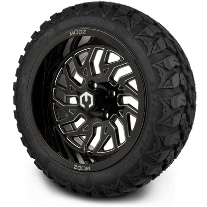 MODZ® 14" Carnage Glossy Black with Ball Mill Wheels & Off-Road Tires Combo