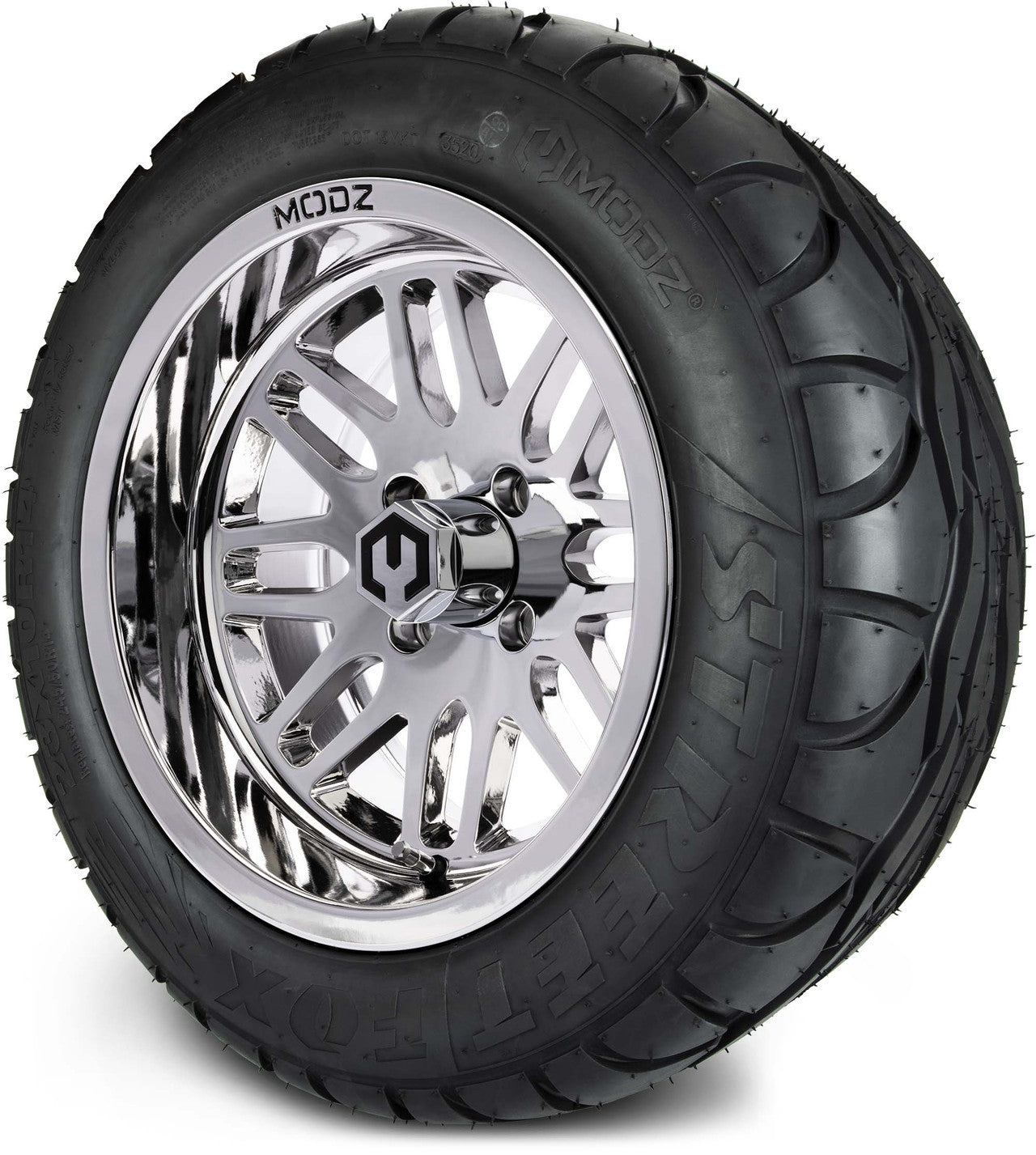 MODZ® 14" Mayhem Chrome Wheels & Street Tires Combo