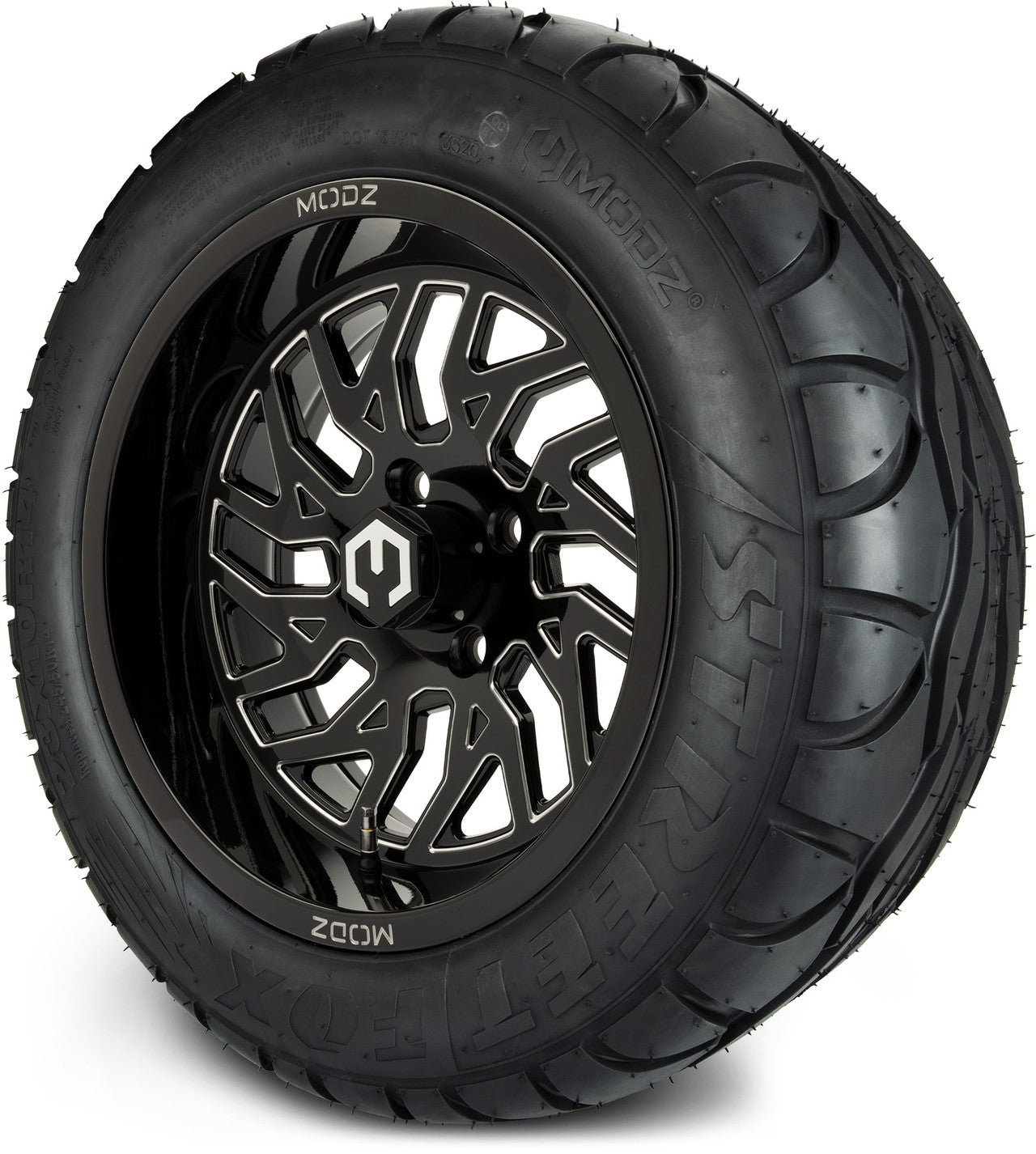 MODZ® 14" Carnage Glossy Black with Ball Mill Wheels & Street Tires Combo