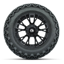 GTW® Vandal Matte Black/Machined 14 in Wheels with 23x10-14 Predator All-Terrain Tires – Full Set