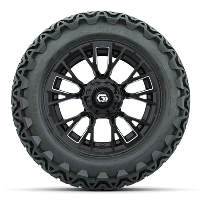 GTW® Vandal Matte Black/Machined 14 in Wheels with 23x10-14 Predator All-Terrain Tires – Full Set