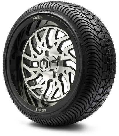 MODZ® 14" Carnage Machined Black Wheels & Street Tires Combo