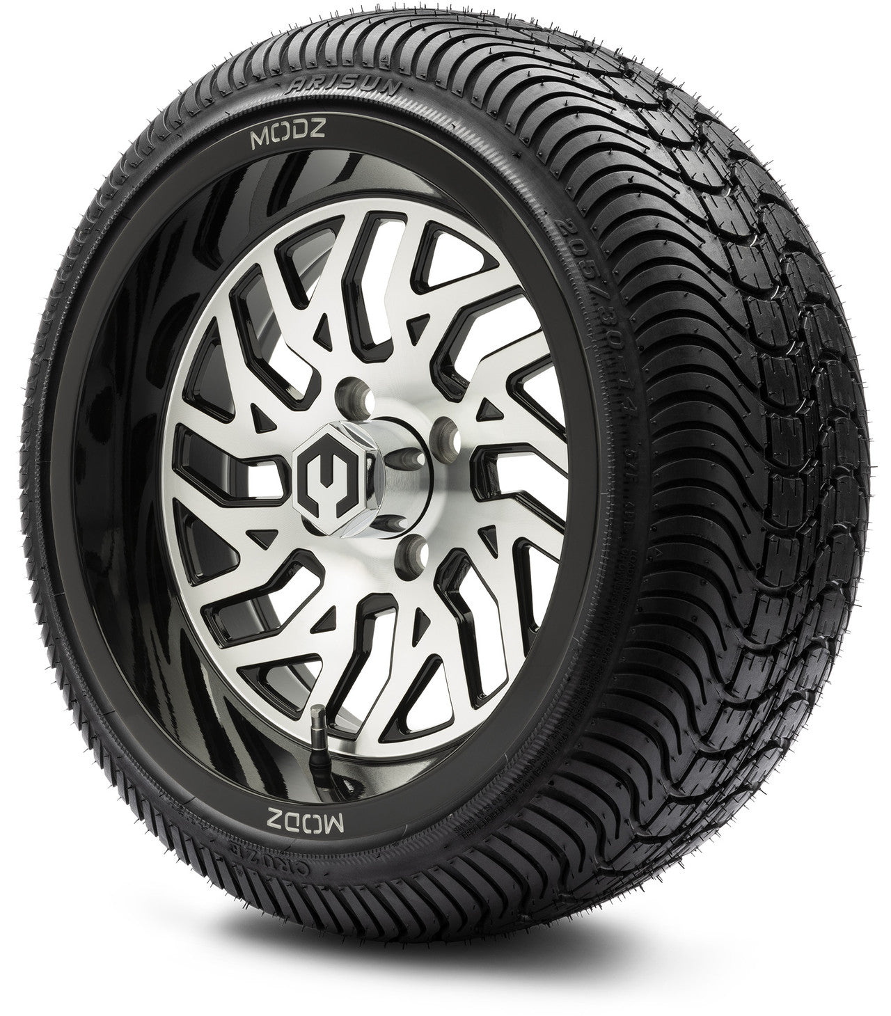 MODZ® 14" Carnage Machined Black Wheels & Street Tires Combo