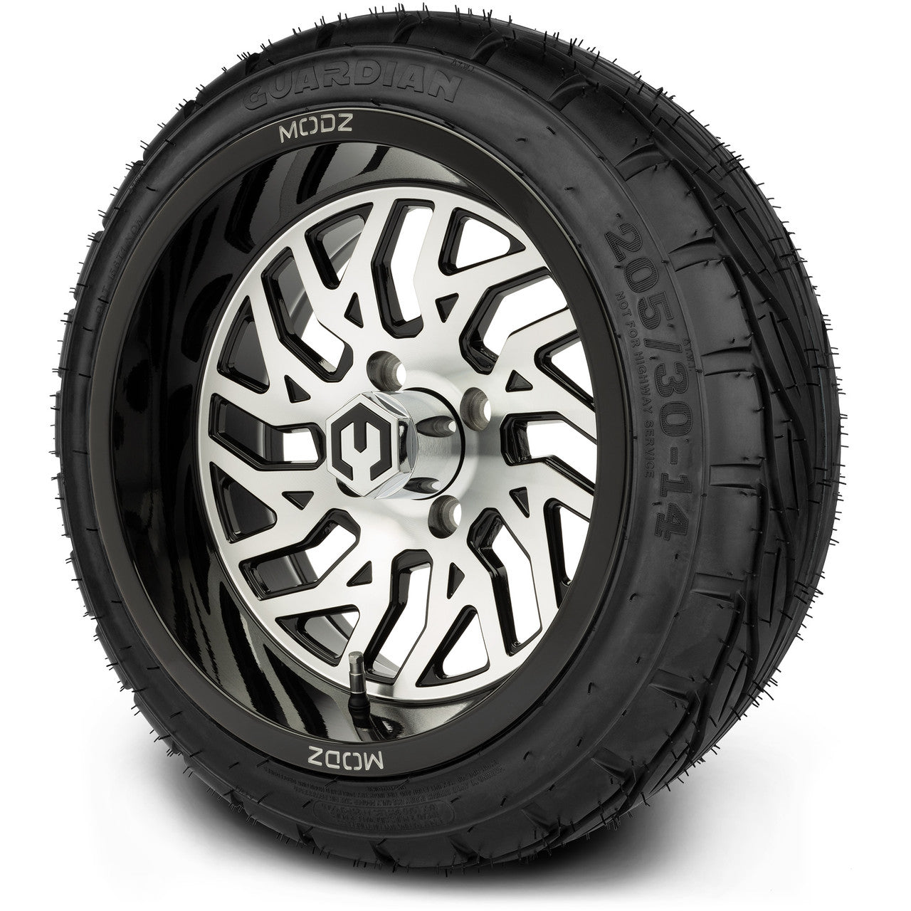 MODZ® 14" Carnage Machined Black Wheels & Street Tires Combo