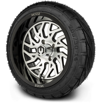 MODZ® 14" Carnage Machined Black Wheels & Street Tires Combo