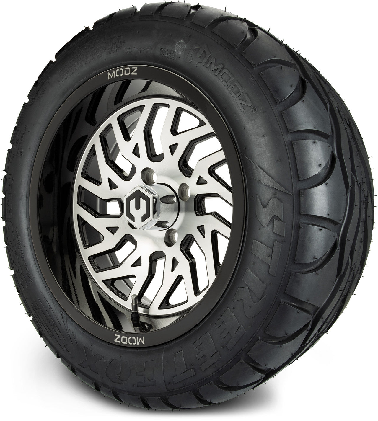 MODZ® 14" Carnage Machined Black Wheels & Street Tires Combo