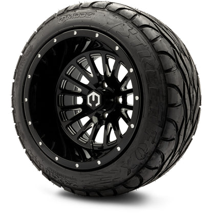 MODZ® 14" Assassin Glossy Black with Ball Mill Wheels & Street Tires Combo