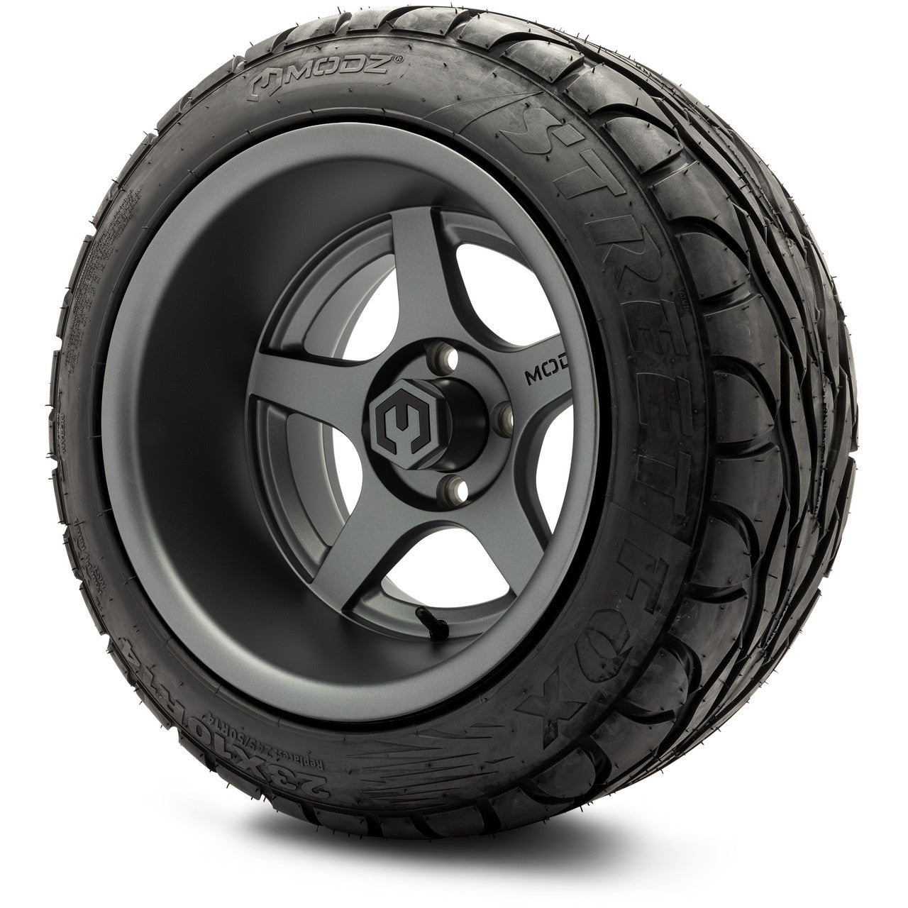 MODZ® 14" Maverick Matte Gunmetal Wheels & Street Tires Combo