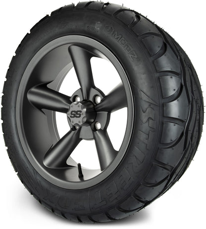 MODZ® 14" Godfather Gunmetal Wheels & Street Tires Combo