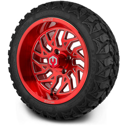 MODZ® 14" Carnage Brushed Red with Ball Mill Wheels & Off-Road Tires Combo