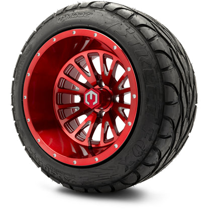MODZ® 14" Assassin Brushed Red with Ball Mill Wheels & Street Tires Combo