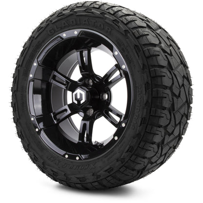 MODZ® 14" Ambush Glossy Black Wheels & Off-Road Tires Combo