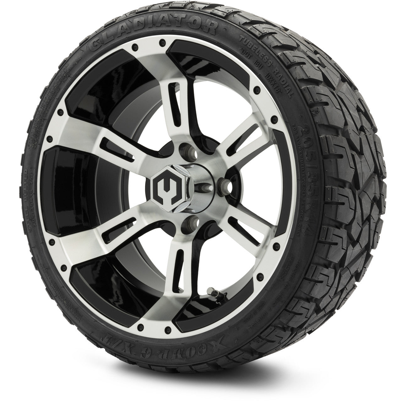 MODZ® 14" Ambush Machined Black Wheels & Off-Road Tires Combo