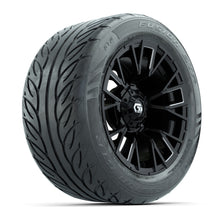 GTW® Vandal Matte Black/Machined 14 in Wheels with 255/45-R14 Fusion GTR Steel Belt Radial Street Tires – Full Set