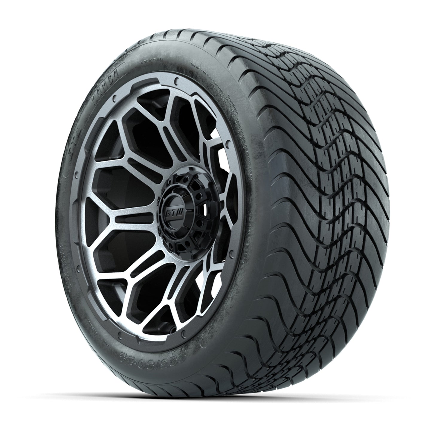 Set of (4) 14 in GTW Bravo Wheels with 225/30-14 Mamba Street Tires