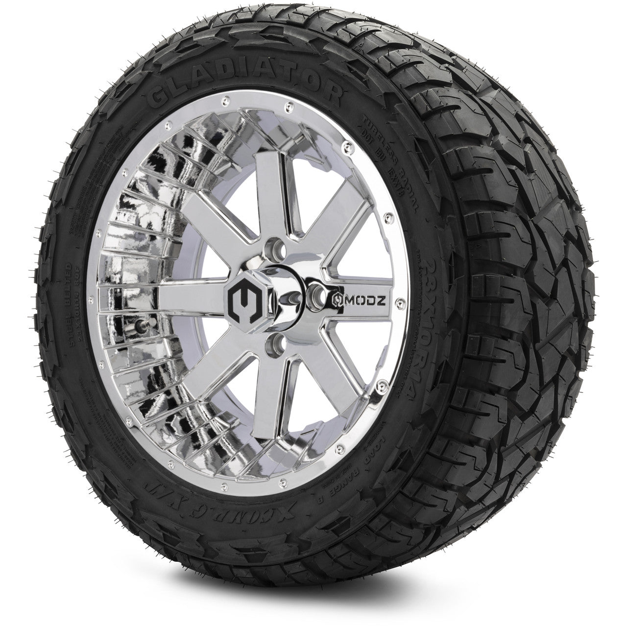 MODZ® 14" Assault Chrome Wheels & Off-Road Tires Combo