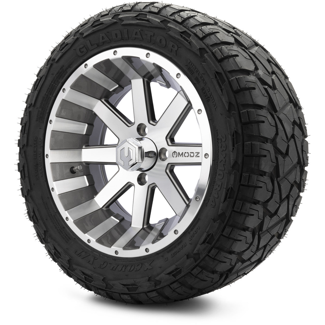 MODZ® 14" Assault Machined Gunmetal Wheels & Off-Road Tires Combo