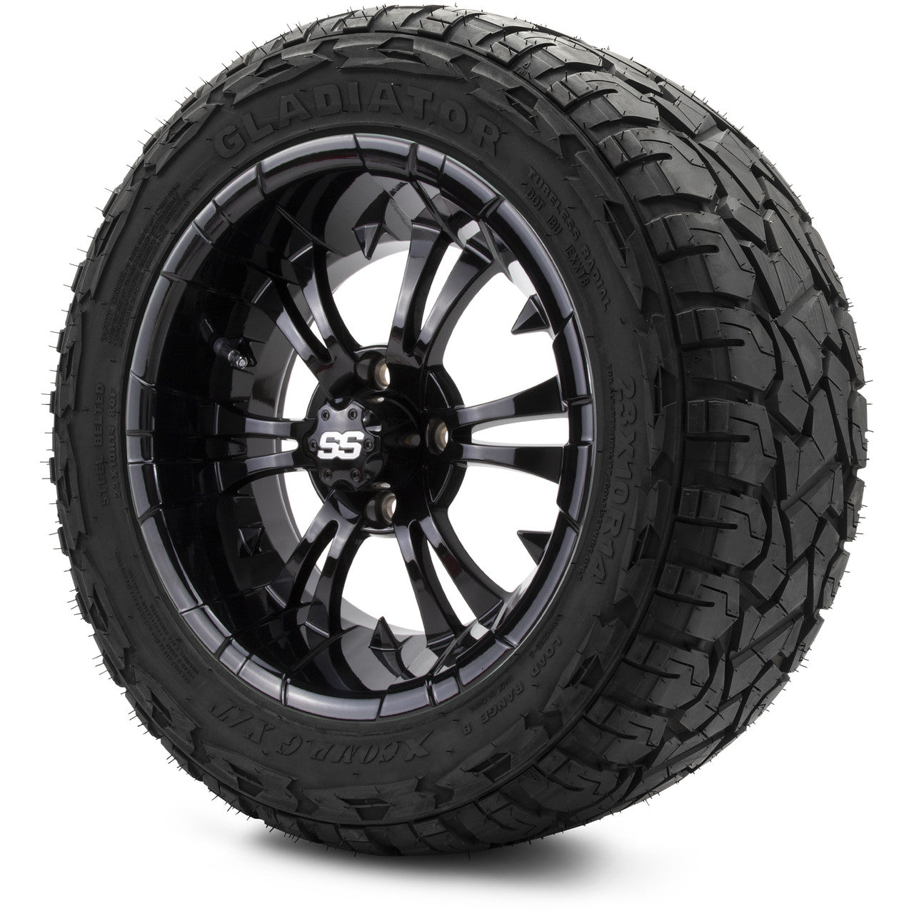 MODZ® 14" Vampire Glossy Black Wheels & Off-Road Tires Combo