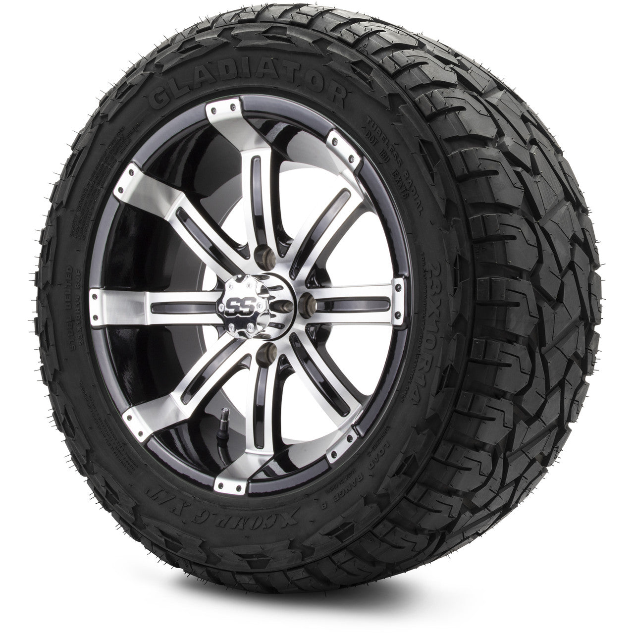 MODZ® 14" Tempest Machined Black Wheels & Off-Road Tires Combo