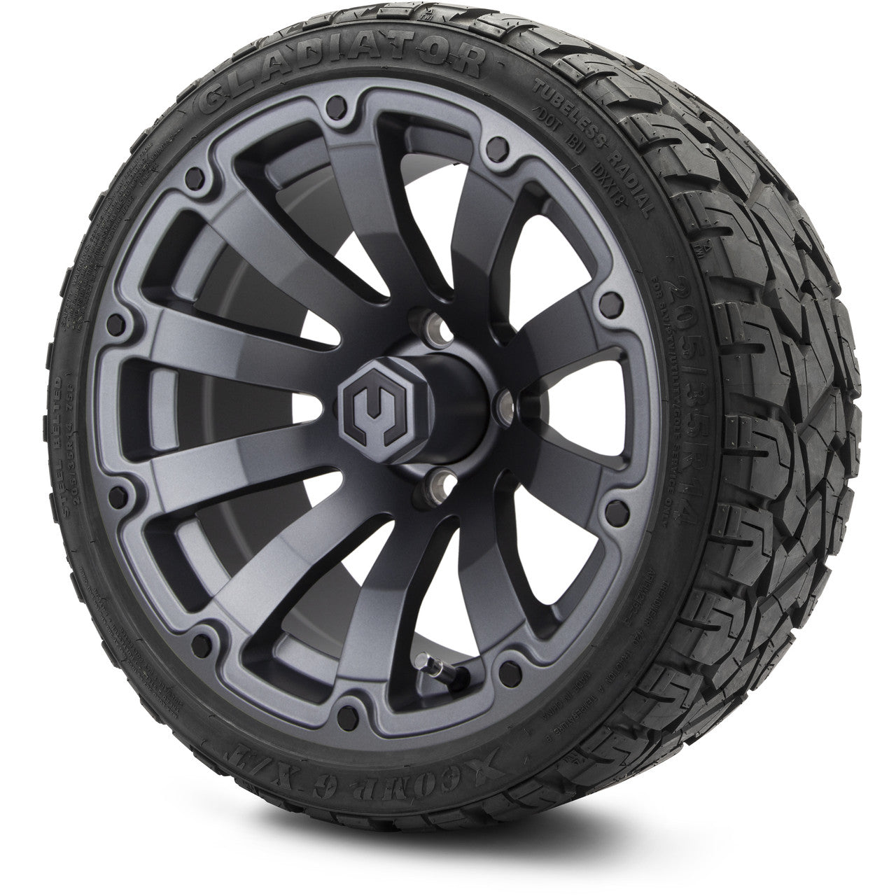 MODZ® 14" Bomber Matte Gunmetal Wheels & Off-Road Tires Combo