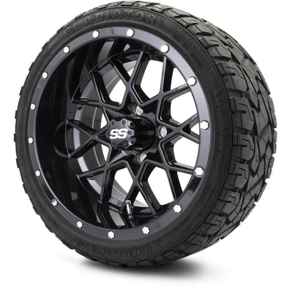 MODZ® 14" Vortex Glossy Black Wheels & Off-Road Tires Combo
