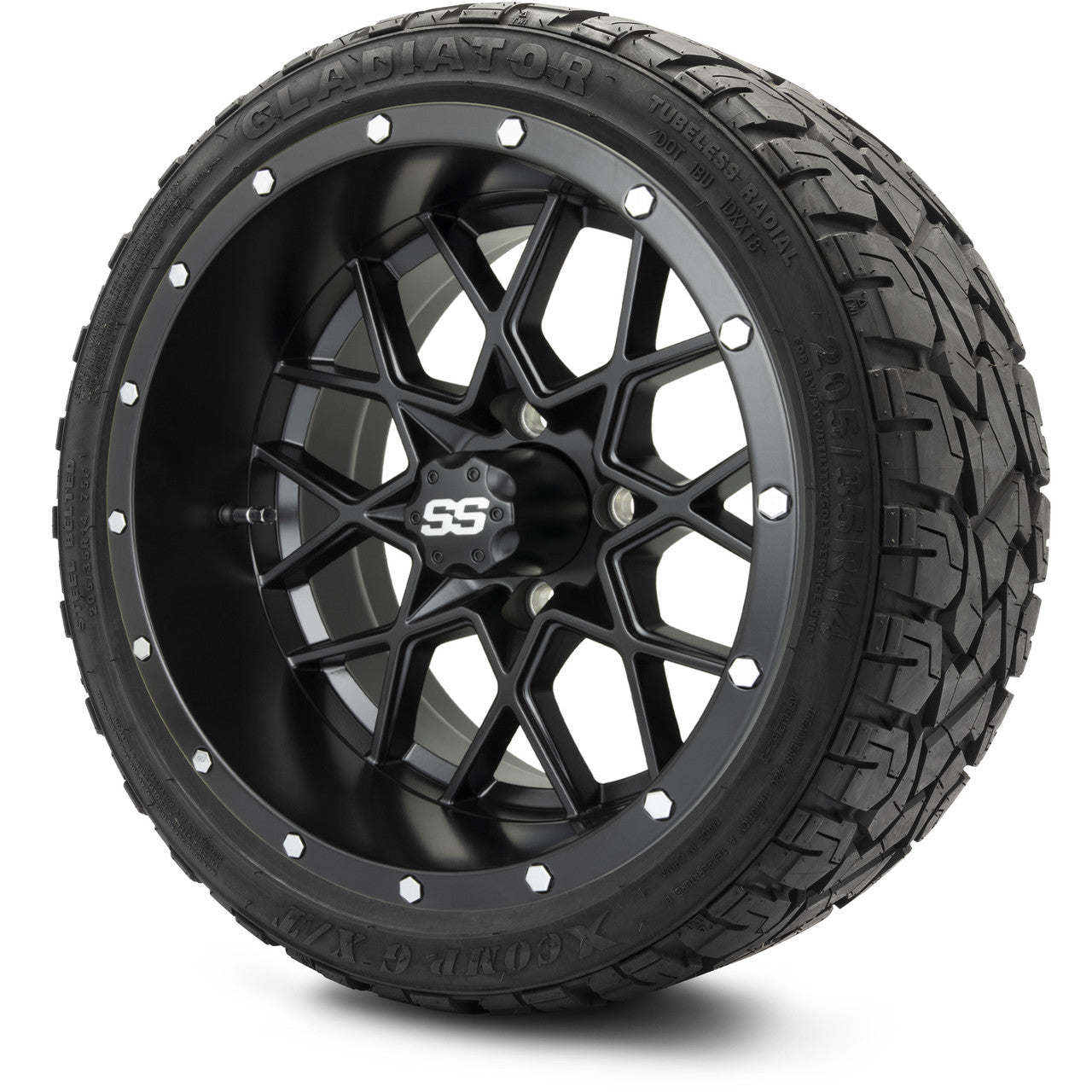 MODZ® 14" Vortex Matte Black Wheels & Off-Road Tires Combo