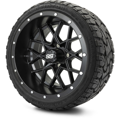 MODZ® 14" Vortex Matte Black Wheels & Off-Road Tires Combo