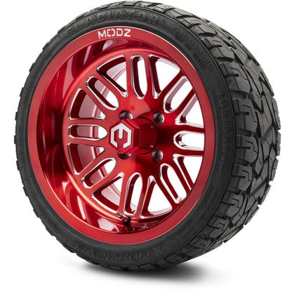 MODZ® 14" Mayhem Brushed Red with Ball Mill Wheels & Off-Road Tires Combo