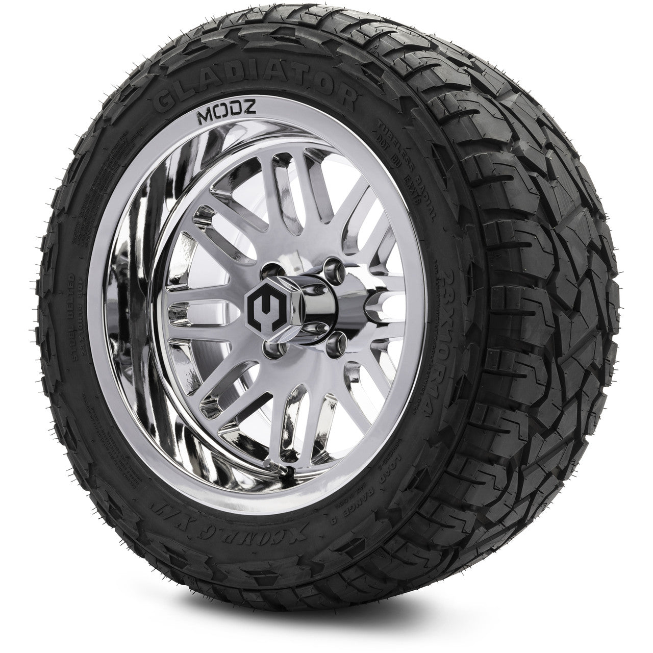 MODZ® 14" Mayhem Chrome Wheels & Off-Road Tires Combo