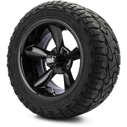 MODZ® 14" Godfather Glossy Black Wheels & Off-Road Tires Combo