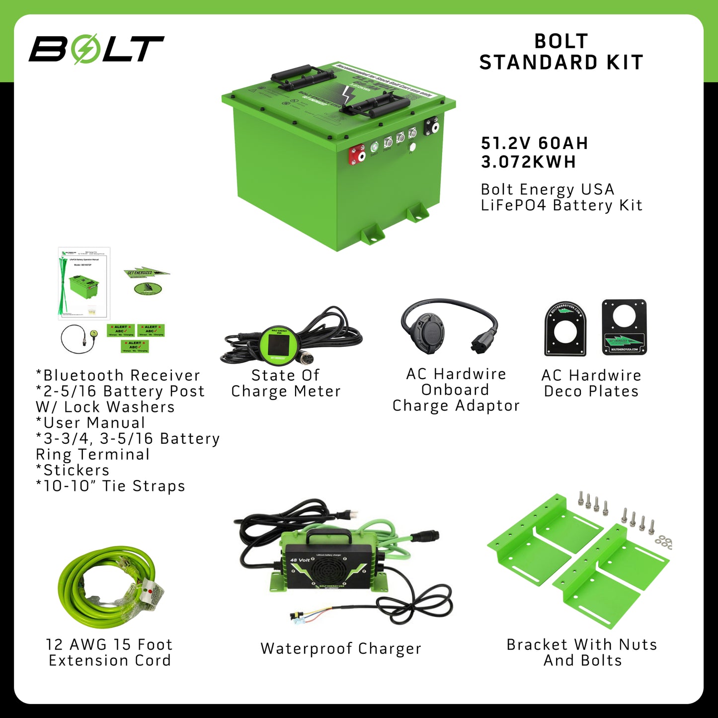 Bolt Energy Advanced EV1 17-23 51V 60AH Heated Standard Battery Kit